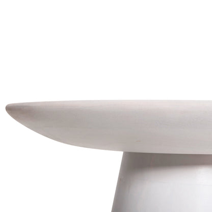 SIDE TABLE ROUND ROSS HM9708 SOLID MANGO WOOD IN WHITE Φ45x48Hcm.