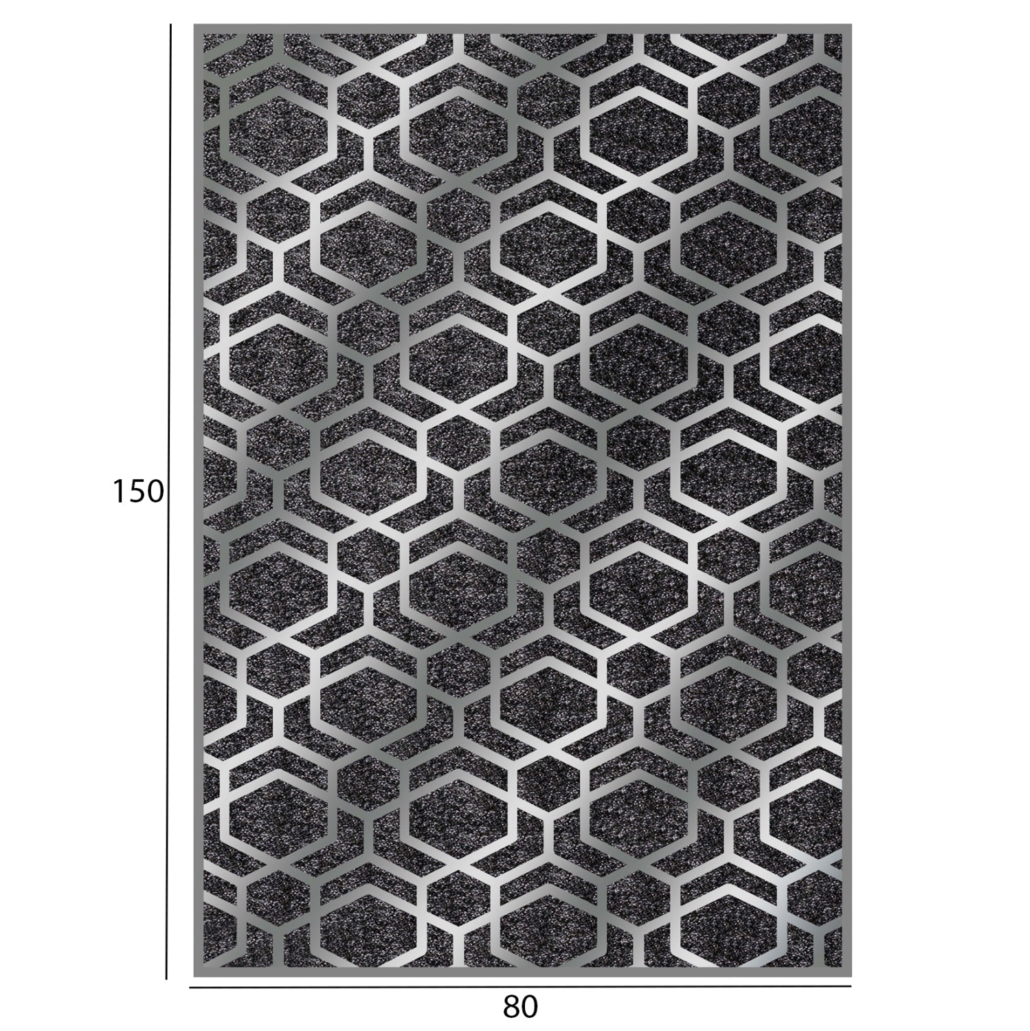 HM7676.31 80X150cm, JOSIANE carpet, grey-silver, fringes