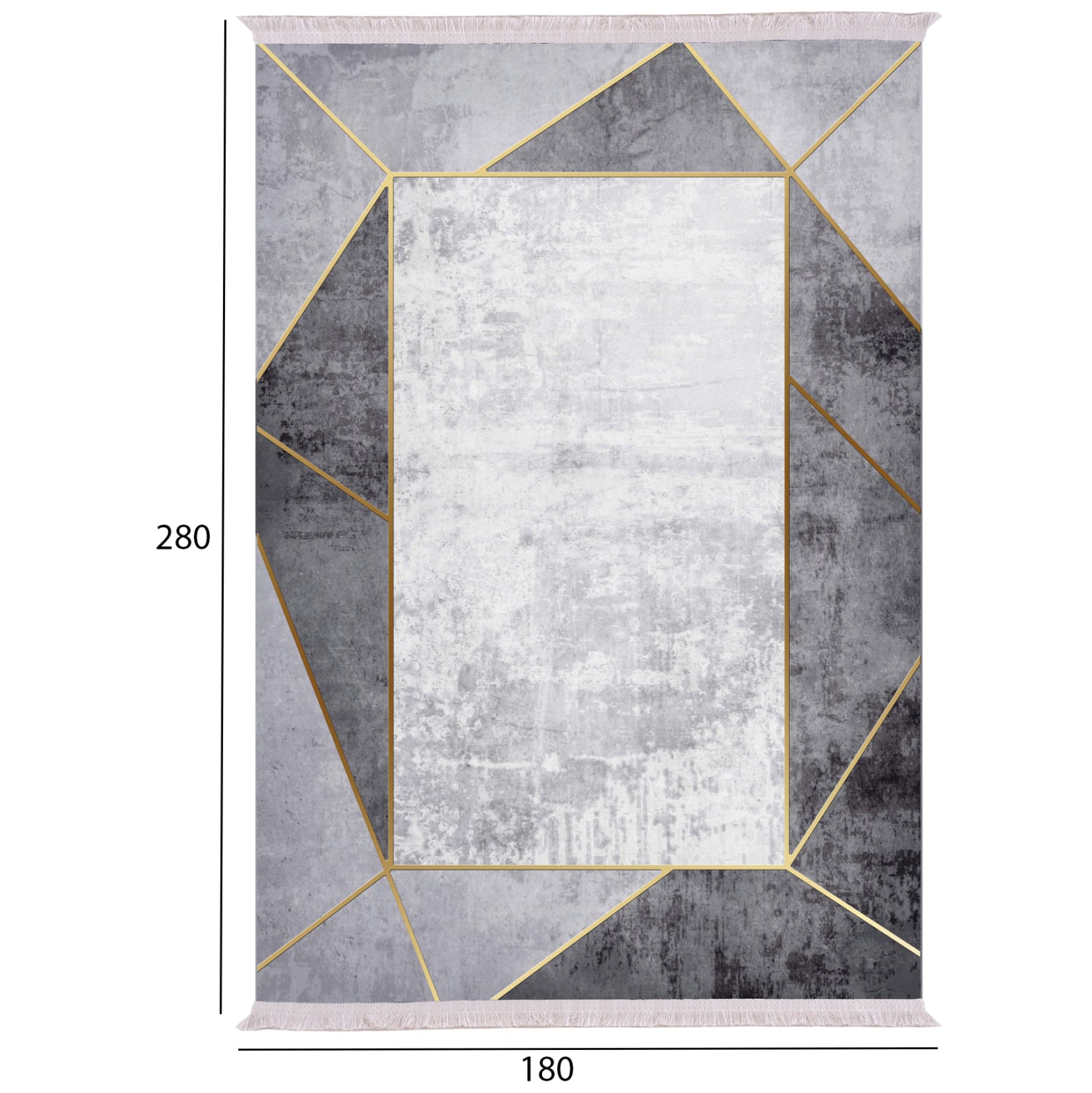 LIVING ROOM CARPET WITH FRINGES HM7723.23 GREY 180X280