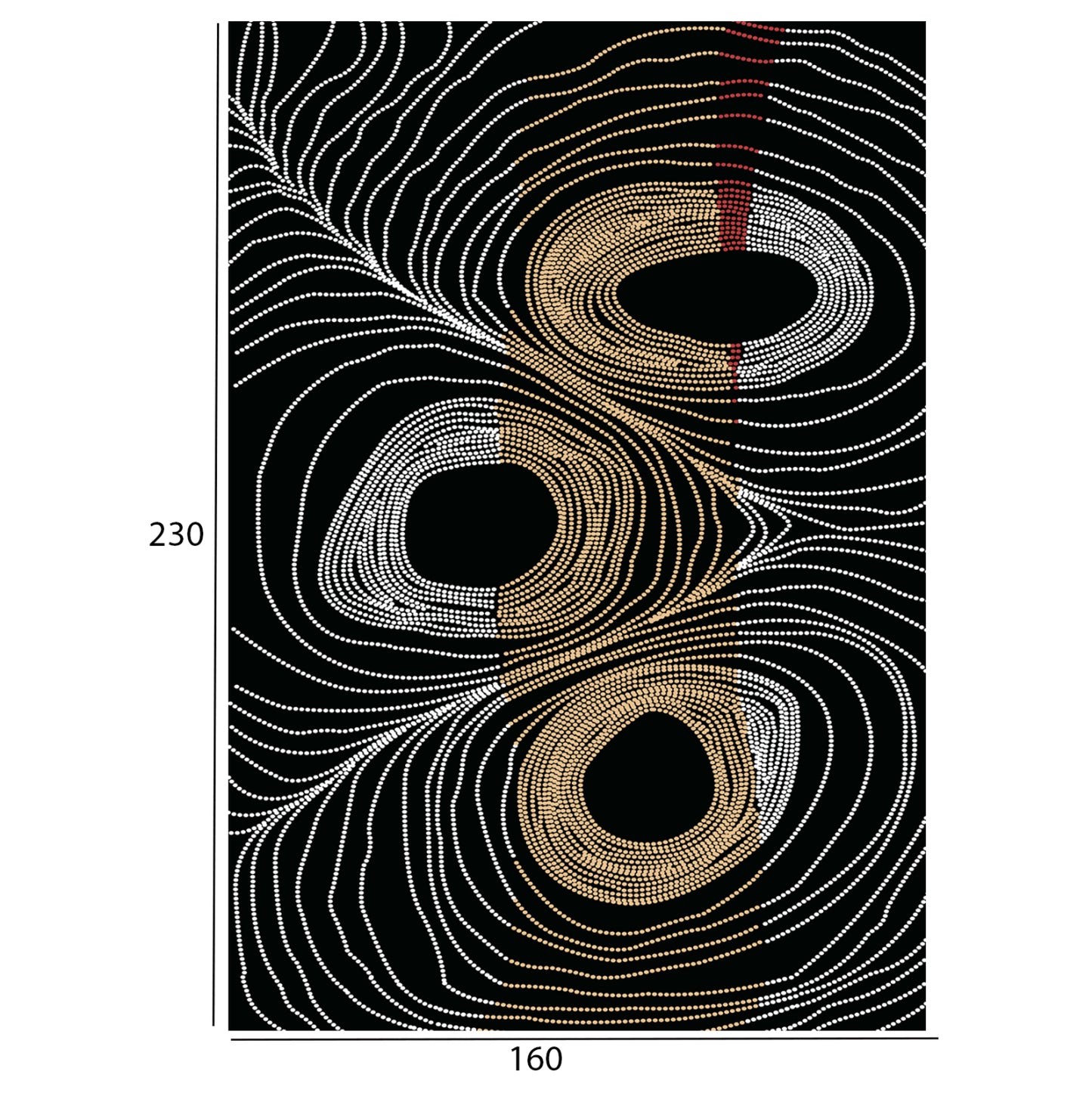 HM7675.27 160X230cm, black-grey carpet with fringes, JOSIANE