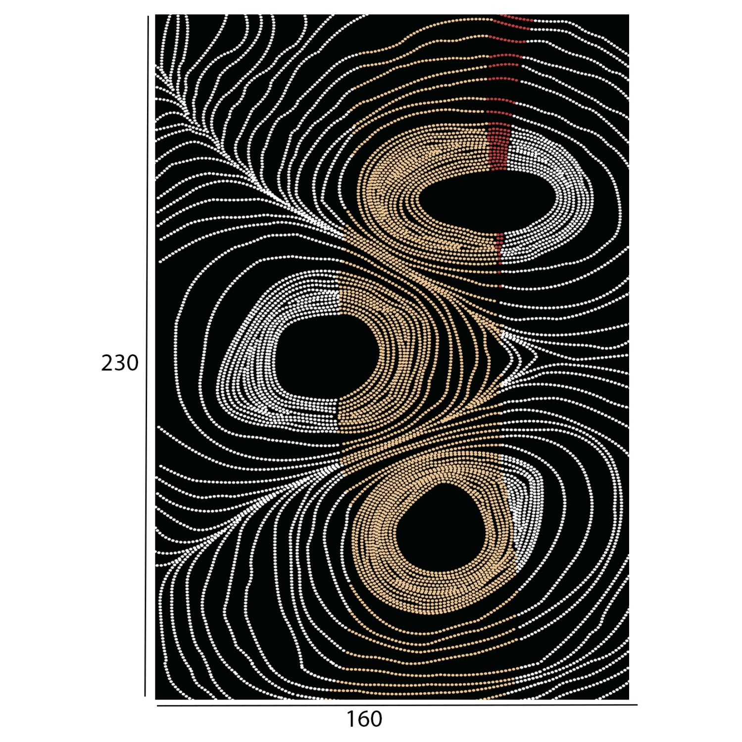 HM7675.27 160X230cm, black-grey carpet with fringes, JOSIANE