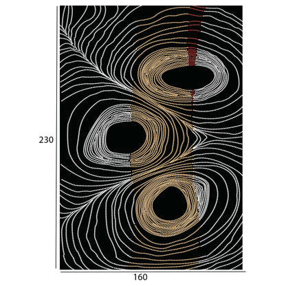 HM7675.27 160X230cm, black-grey carpet with fringes, JOSIANE