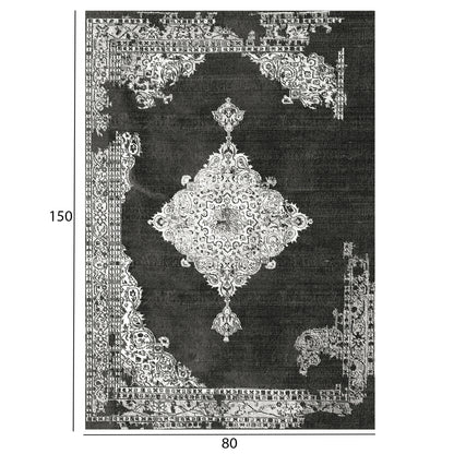 JOSIANE, HM7676.12 80X150cm, grey vintage carpet, fringes