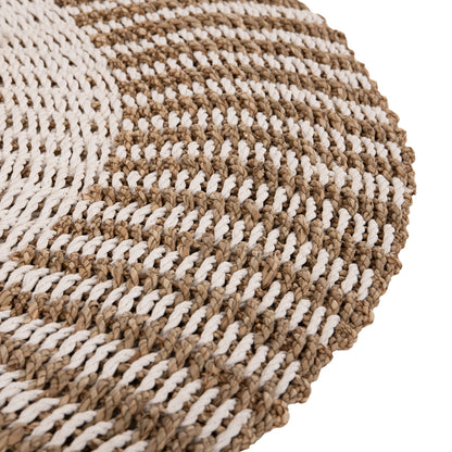 ROUND CARPET KIRKI HM7840 NATURAL SEAGRASS FIBERS IN WHITE-NATURAL COLOR Φ120cm.