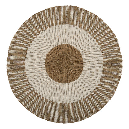 ROUND CARPET KIRKI HM7844 NATURAL SEAGRASS FIBERS IN WHITE-NATURAL COLOR Φ200cm.