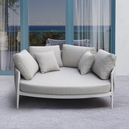 DAYBED 2ΘΕΣΙΟ MAVERICK HM6216.02 ΑΛΟΥΜΙΝΙΟ ΚΡΕΜ-ΜΠΕΖ OLEFIN & STRAPS 164x144x70Υ