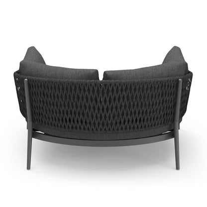 DAYBED 2ΘΕΣΙΟ ΣΕΙΡΑ CAMELLIA HM6217.01 ΣΚΟΥΡΟ ΓΚΡΙ ΑΛΟΥΜΙΝΙΟ-P.E.ΣΧΟΙΝΙ-OLEFIN 164x144x70Υεκ.