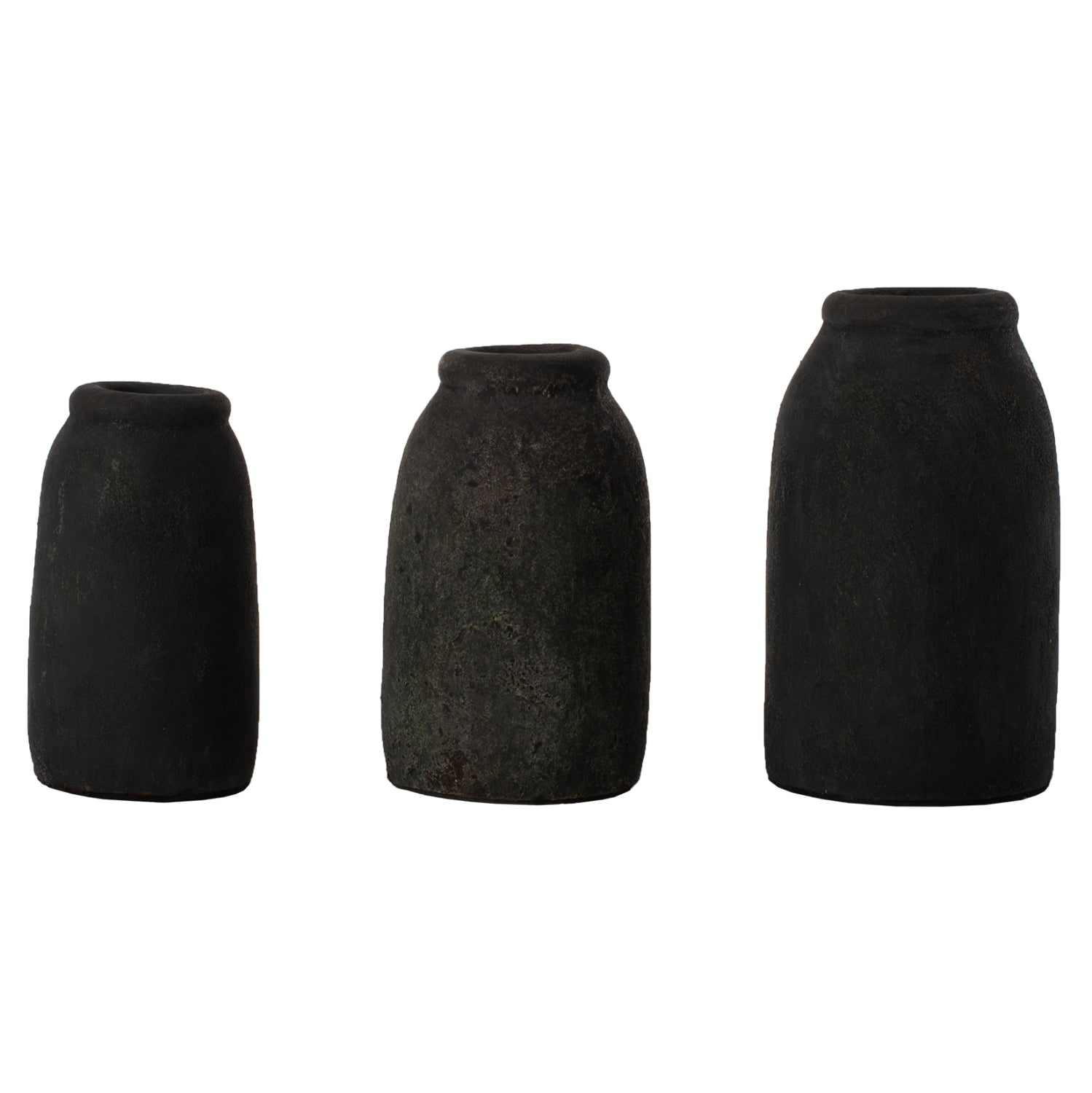 DECOR VASES 3PCS HM7711 TERRACOTTA FOSSIL GREY