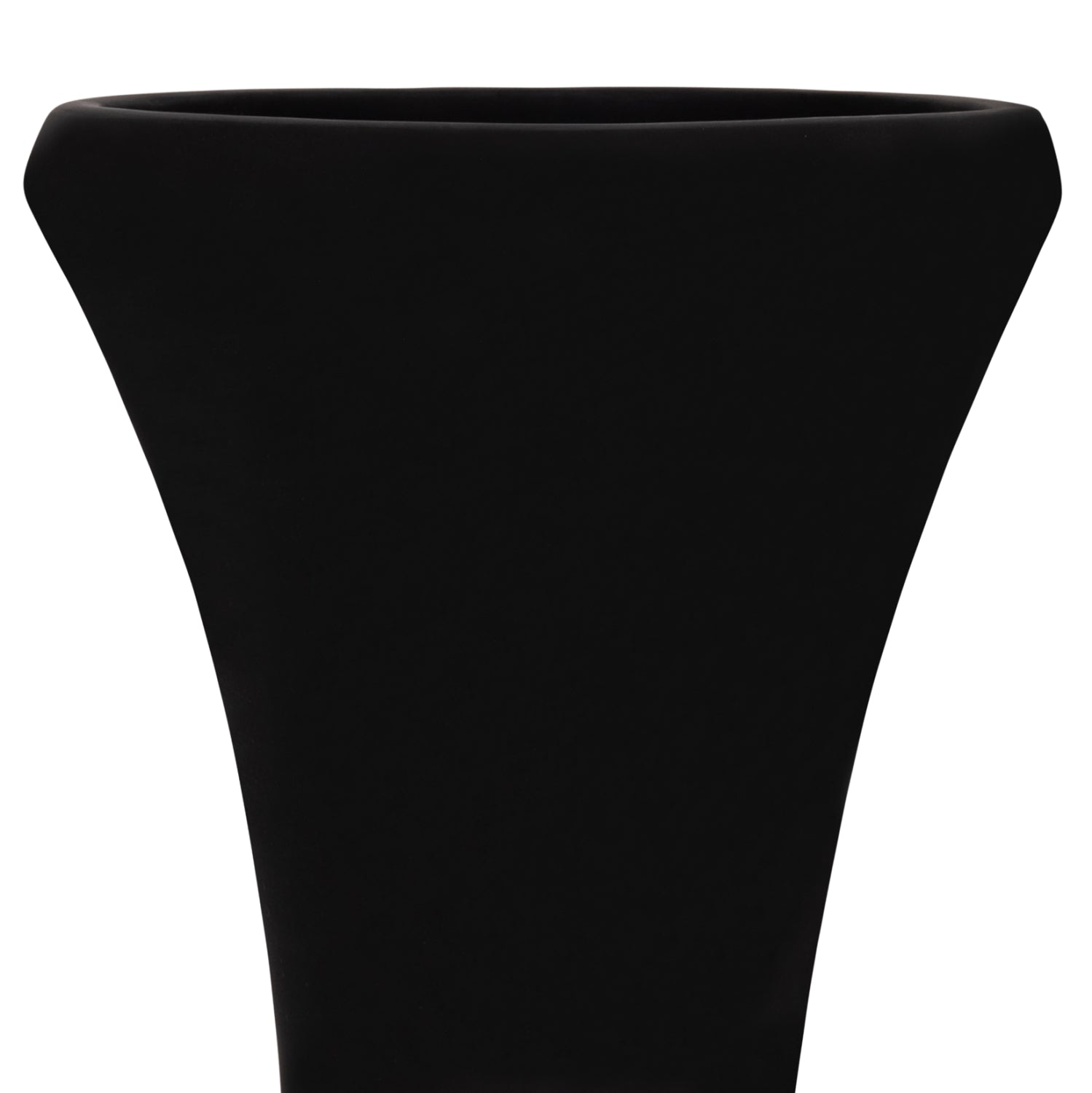 DECORATIVE FLOOR VASE NEBULA HM4660.01S FIBER CEMENT IN BLACK--TEAK WOOD Φ45x115Hcm.