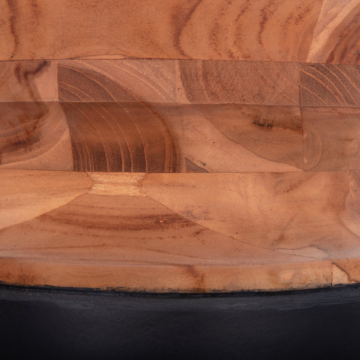 DECORATIVE FLOOR VASE LINTER HM4662.01S FIBER CEMENT IN BLACK--TEAK WOOD Φ34x60Hcm.