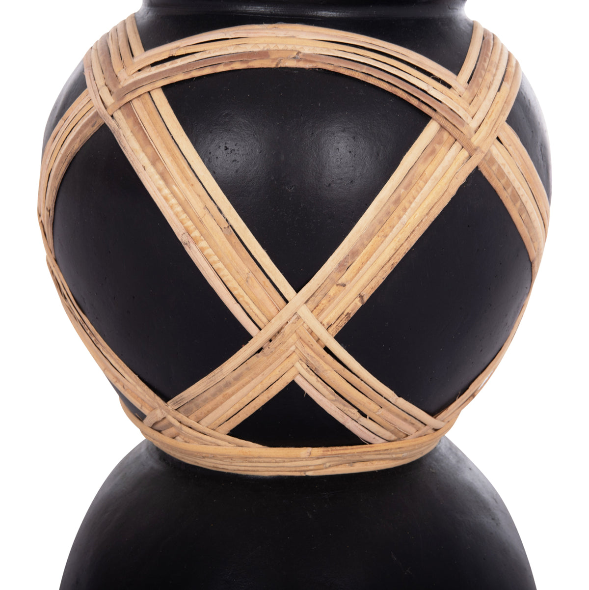 ΔΙΑΚΟΣΜΗΤΙΚΟ ΒΑΖΟ ΔΑΠΕΔΟΥ MAYNARD HM4672.01L TERRACOTTA ΜΑΥΡΟ-RATTAN Φ32x62.5Υεκ