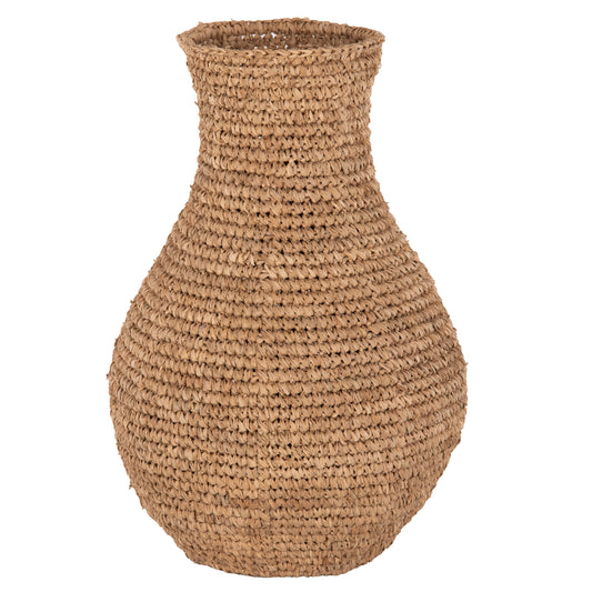 DECORATIVE FLOOR VASE HM7866 PALM FIBER MAT IN NATURAL COLOR Φ34x50Hcm.
