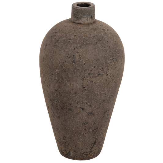 DECORATIVE FLOOR VASE ZATI HM7929 TERRACOTTA IN GREY COLORING Φ32x60Hcm.