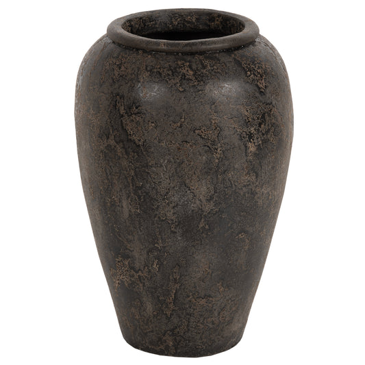 DECORATIVE FLOOR VASE SPARTA ΗΜ7933 TERRACOTA IN BLACK COLORING Φ47x69Hcm.