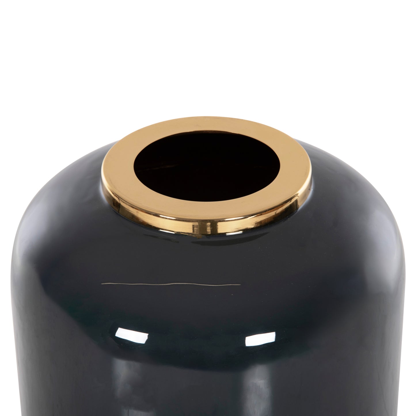 DECORATIVE FLOOR VASE RAKSASA HM4231.05 METAL IN ANTHRACITE BLUE-SILVER Φ30x80Hcm.