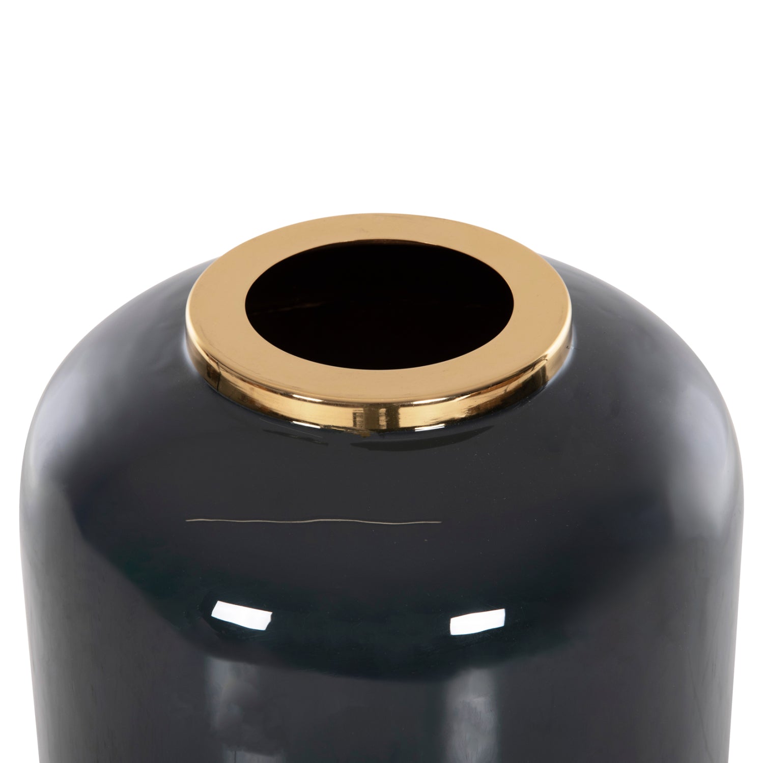 DECORATIVE FLOOR VASE RAKSASA HM4231.05 METAL IN ANTHRACITE BLUE-SILVER Φ30x80Hcm.