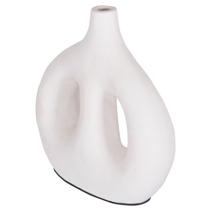 DECORATIVE VASE SERIES CLAYVON HM4413 TERRACOTTA IN WHITE COLOR 23.5x8x24.5Hcm.