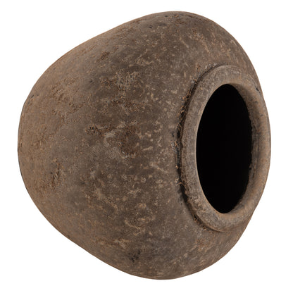 DECORATIVE VASE ZATI HM7931 TERRACOTTA IN GREY COLORING Φ34x26Hcm.