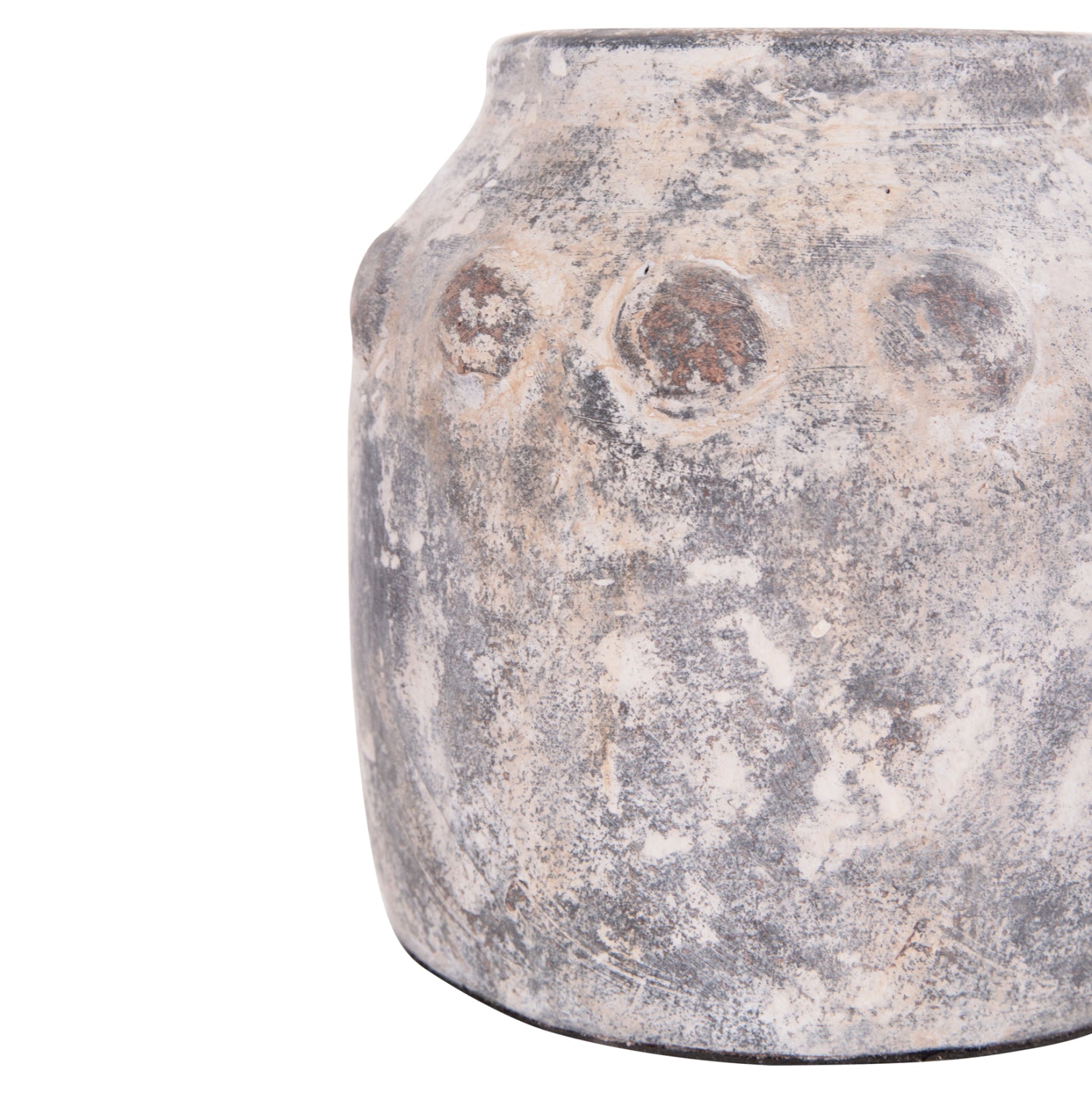 DECORATIVE TABLE VASE VERMO HM4392 TERRACOTTA IN GREY Φ20x19Hcm.
