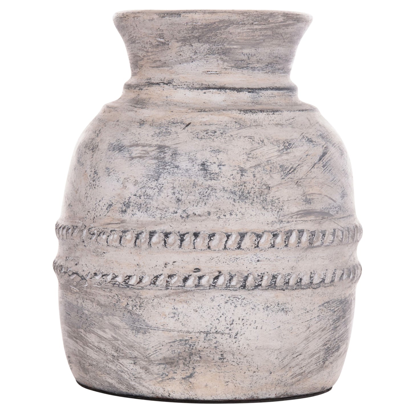 DECORATIVE TABLE VASE VERMO HM4393 TERRACOTTA IN LIGHT GREY Φ21x25Hcm.