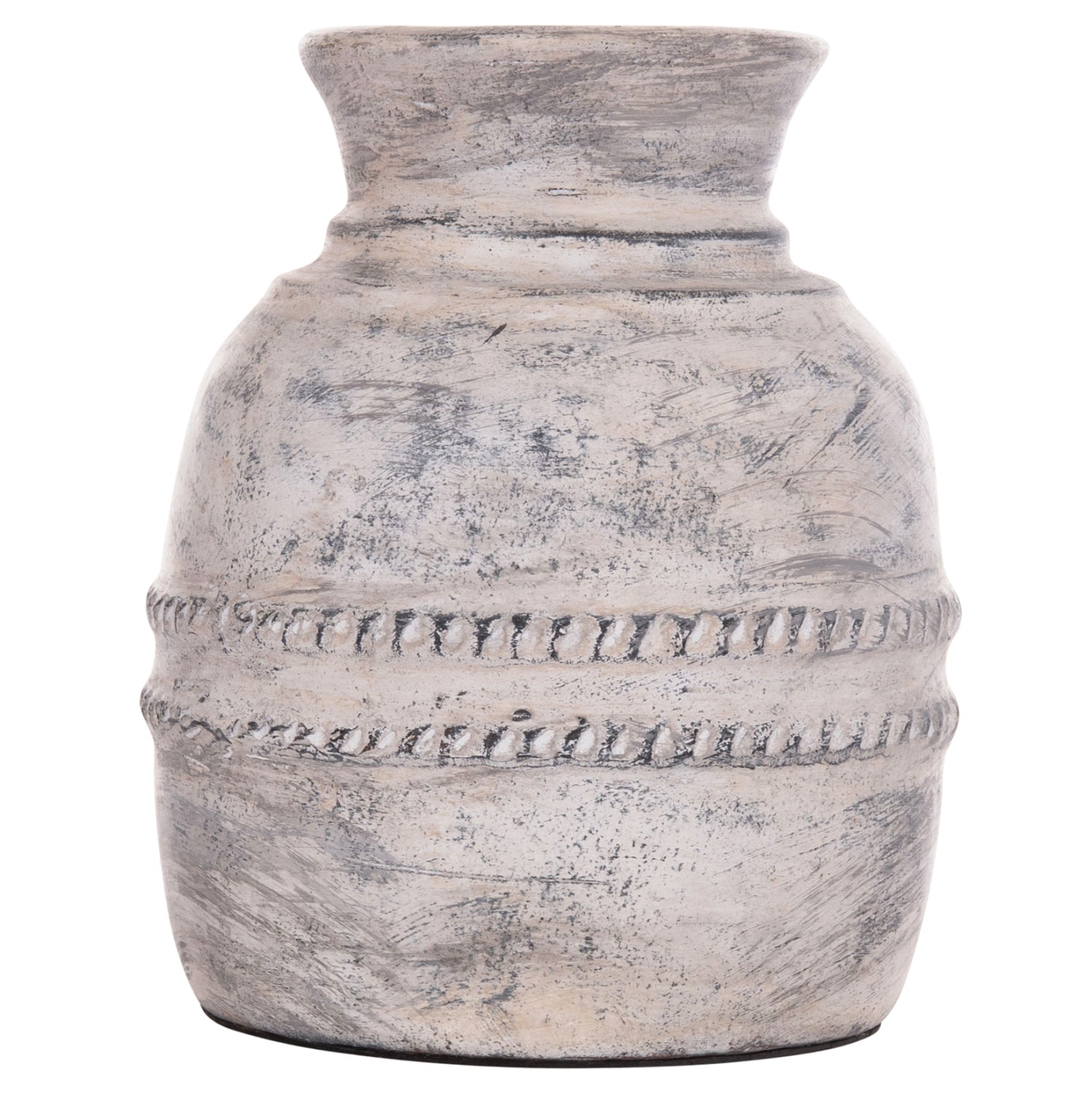 DECORATIVE TABLE VASE VERMO HM4393 TERRACOTTA IN LIGHT GREY Φ21x25Hcm.