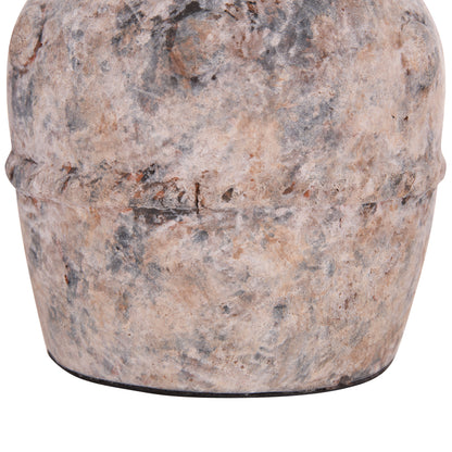 DECORATIVE TABLE VASE VERMO HM4395 TERRACOTTA IN BRUSHED GREY Φ17x19Hcm.