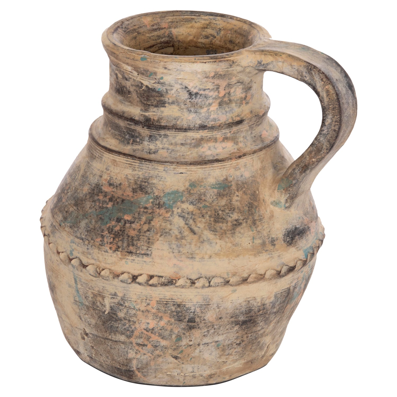 DECORATIVE TABLE VASE VERMO HM4397 TERRACOTTA IN CREAM BEIGE Φ20x20.5Hcm.