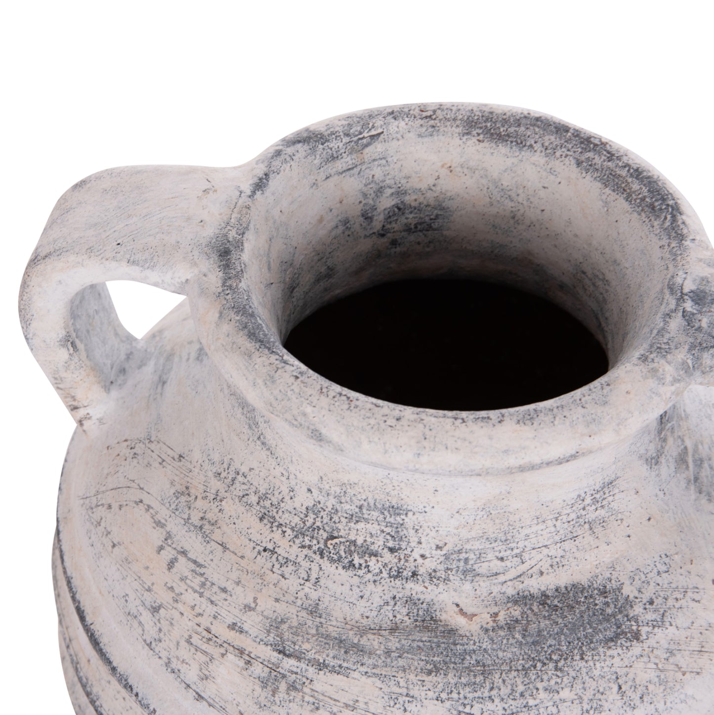 DECORATIVE TABLE VASE VERMO HM4398 TERRACOTTA IN LIGHT GREY Φ21x22Hcm.