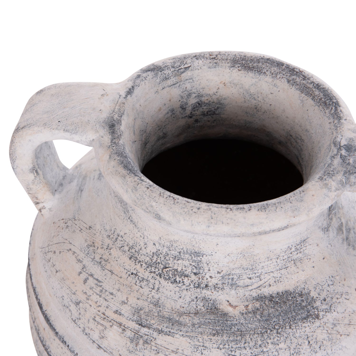 DECORATIVE TABLE VASE VERMO HM4398 TERRACOTTA IN LIGHT GREY Φ21x22Hcm.