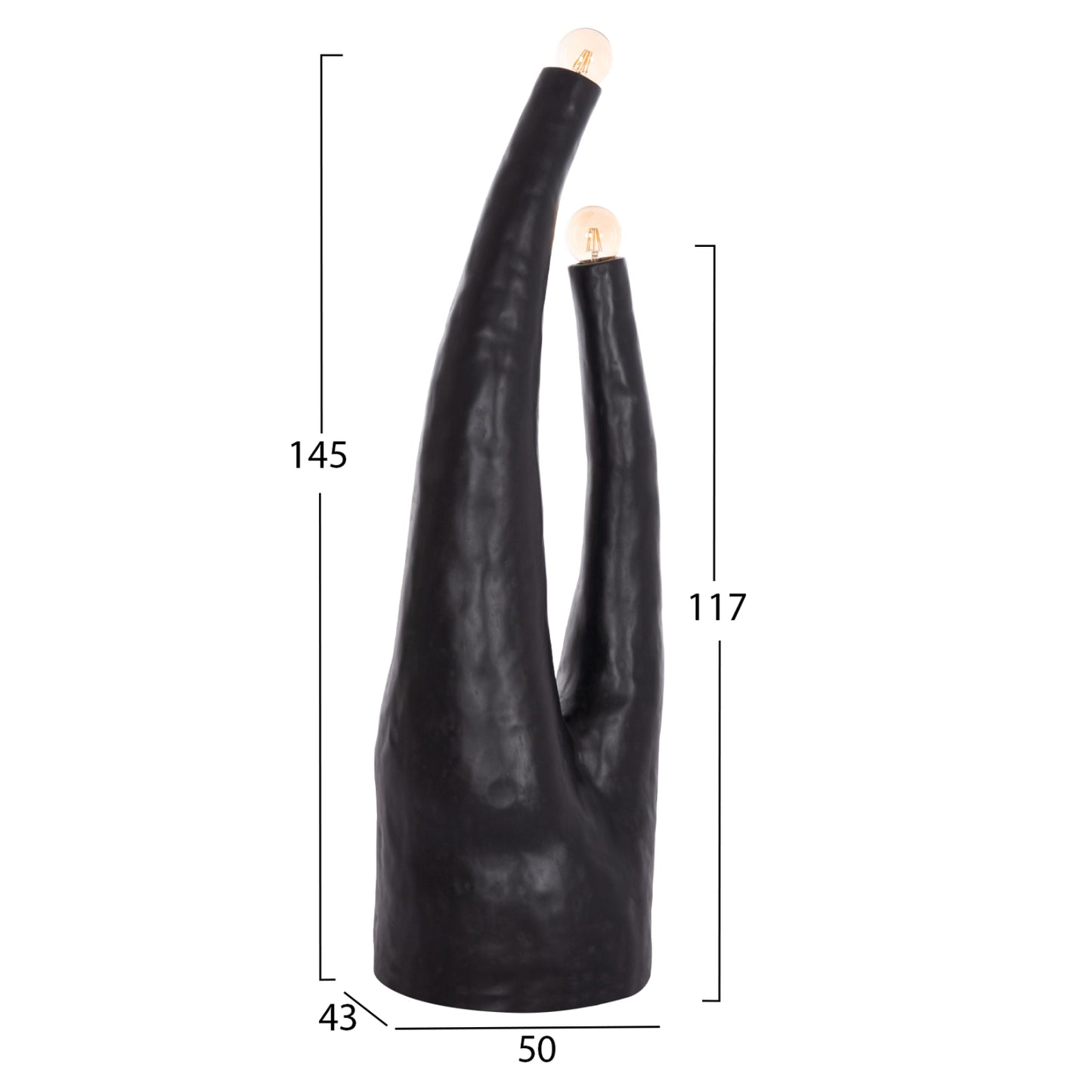 DECORATIVE FLOOR LAMP TUSKEN HM4702.01 FIBER CEMENT-BLACK 50x43x145Hcm.