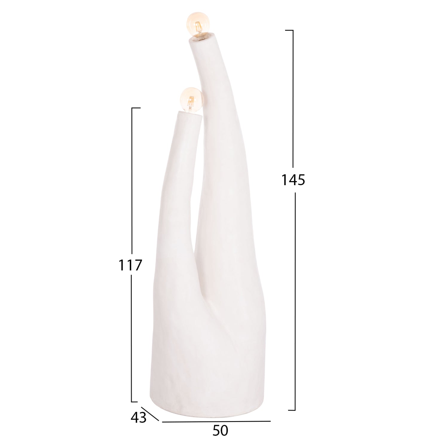 DECORATIVE FLOOR LAMP TUSKEN HM4702.02 FIBER CEMENT-WHITE 50x43x145Hcm.
