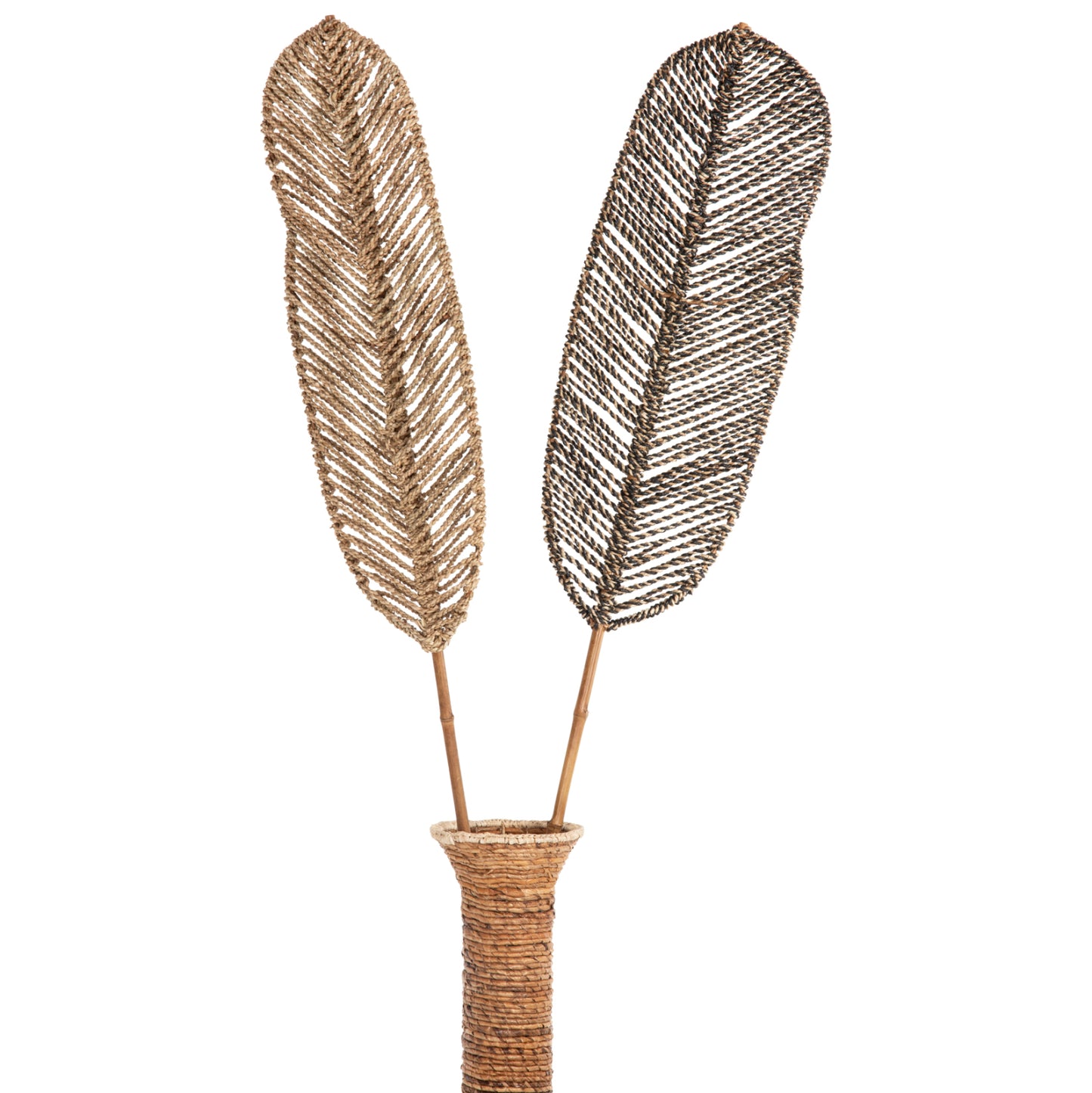 DECORATIVE LEAF HM7823.01 MADE OF BAMBOO AND SEAGRASS NATURAL  78Χ30x200Hcm.