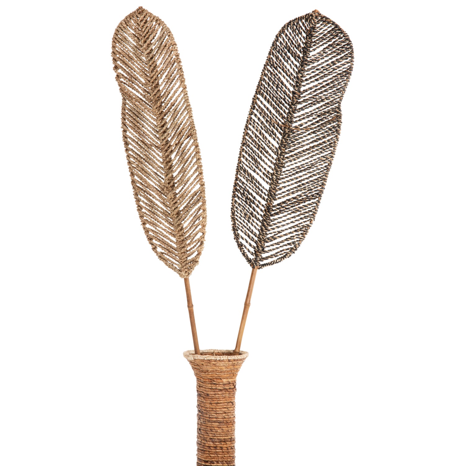 DECORATIVE LEAF HM7823.01 MADE OF BAMBOO AND SEAGRASS NATURAL  78Χ30x200Hcm.