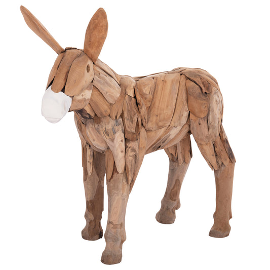 DECORATIVE DONKEY HM4387 RECYCLED TEAK WOOD IN NATURAL COLOR 103x33x99,5Hcm.