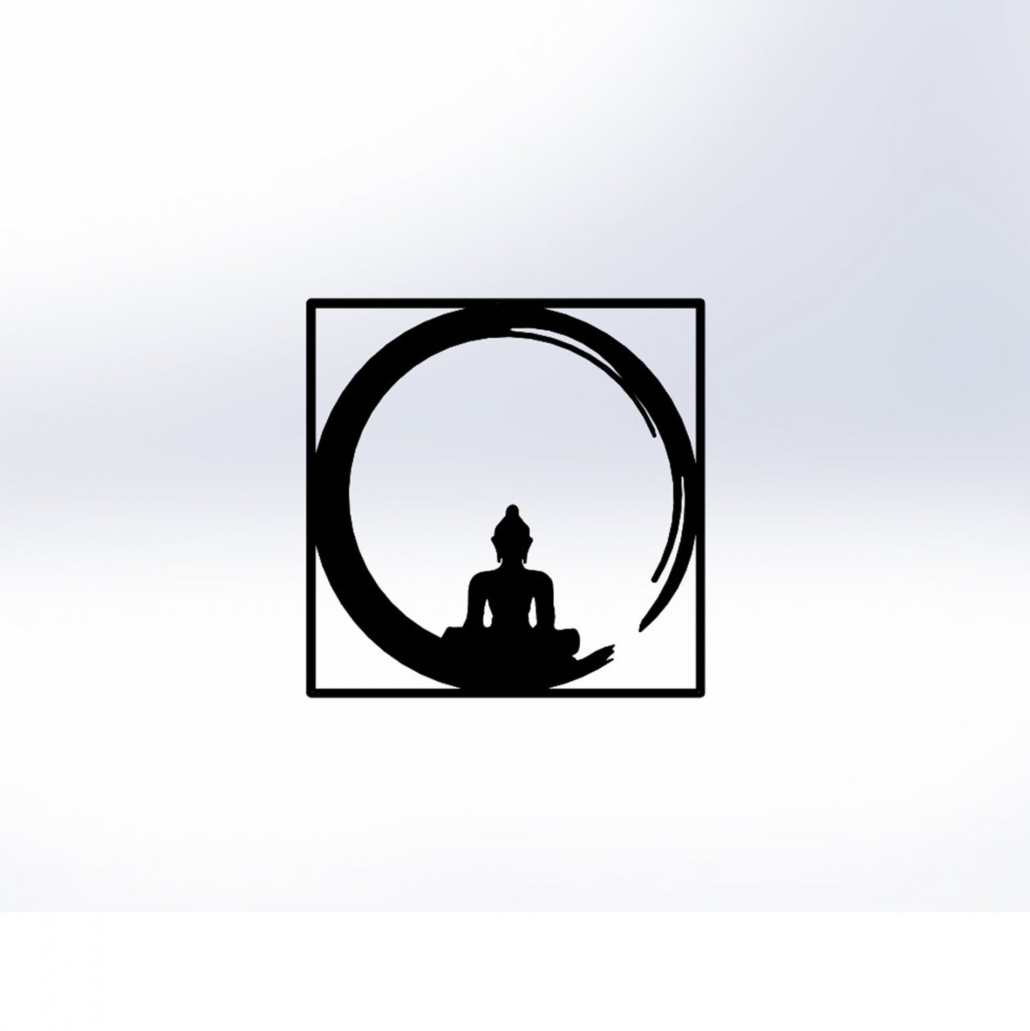 WALL DECORATION 100% METALLIC BLACK BUDDHA FIGURE 50X50 HM7210