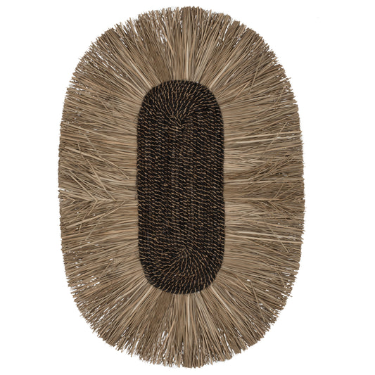 WALL DECOR OVAL MADE OF GRASS AND ABACA FIBERS IN NATURAL COLOR 60x5x90Hcm.HM7795