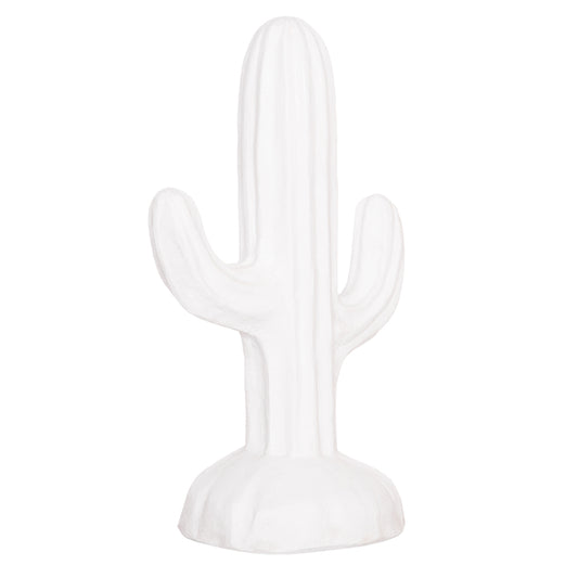 DECORATIVE FLOOR STANDING CACTUS HM4386.02S PLASTER IN WHITE 42x30x74Hcm.