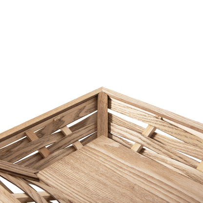 SERVING TRAY RECTANGULAR HM4228 FIR WOOD & MDF 51x32x5,5Hcm.