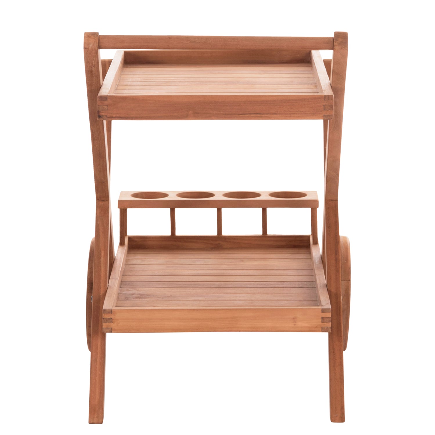 SERVING TROLLEY ALFRED HM4579 TEAK WOOD IN NATURAL COLOR 86x56x80Hcm.
