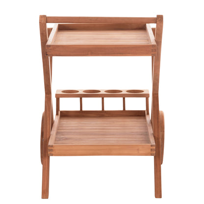 SERVING TROLLEY ALFRED HM4579 TEAK WOOD IN NATURAL COLOR 86x56x80Hcm.