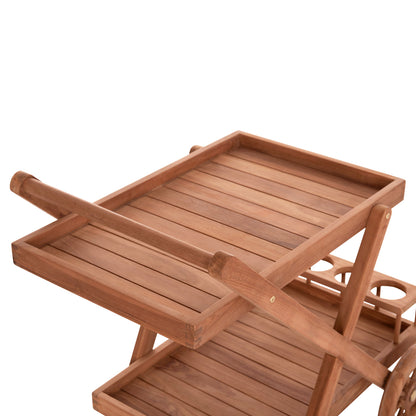 SERVING TROLLEY ALFRED HM4579 TEAK WOOD IN NATURAL COLOR 86x56x80Hcm.