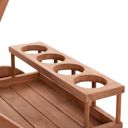 SERVING TROLLEY ALFRED HM4579 TEAK WOOD IN NATURAL COLOR 86x56x80Hcm.