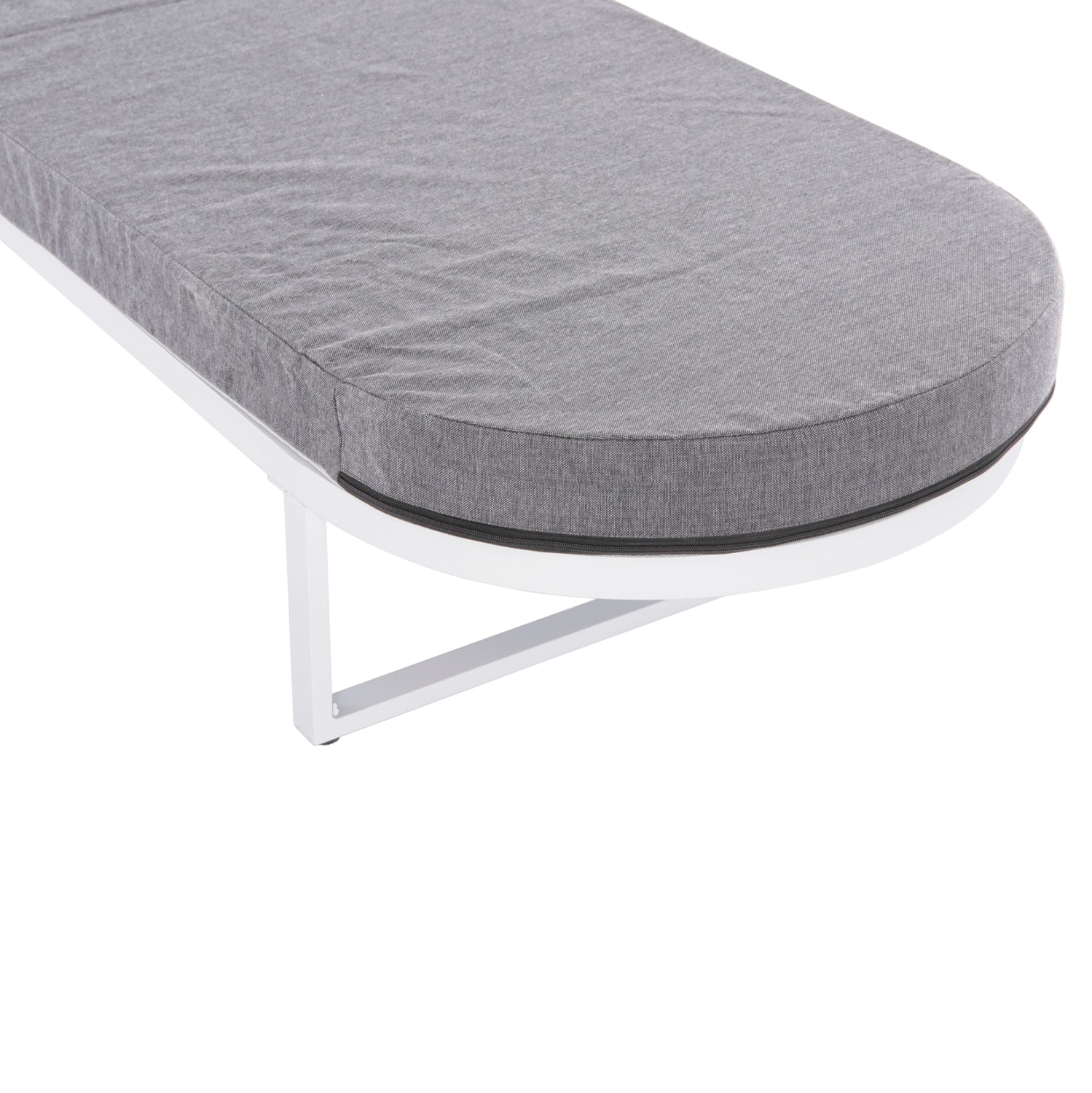 PROFESSIONAL SUNLOUNGER MALLOW HM10715.01 WHITE ALUMINUM & GREY CUSHION 198x71x40,5-103Hcm.