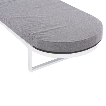 PROFESSIONAL SUNLOUNGER MALLOW HM10715.01 WHITE ALUMINUM & GREY CUSHION 198x71x40,5-103Hcm.