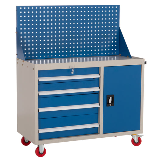 PROFESSIONAL TOOL CHEST HEAVY DUTY BRUTE HM6638 METALLIC IN BLUE/WHITE 107x51.5x132Hcm.