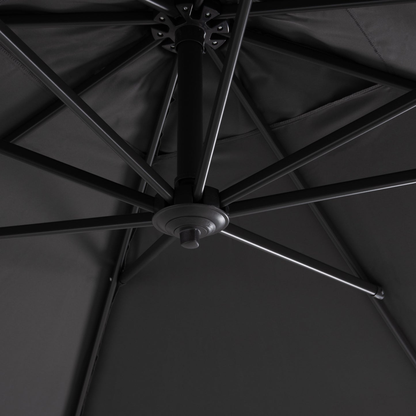 PROFESSIONAL UMBRELLA 2.7x2.7m WITH WATER BASE JAVANTE HM10857.01 GREY ALUM. & SHADE