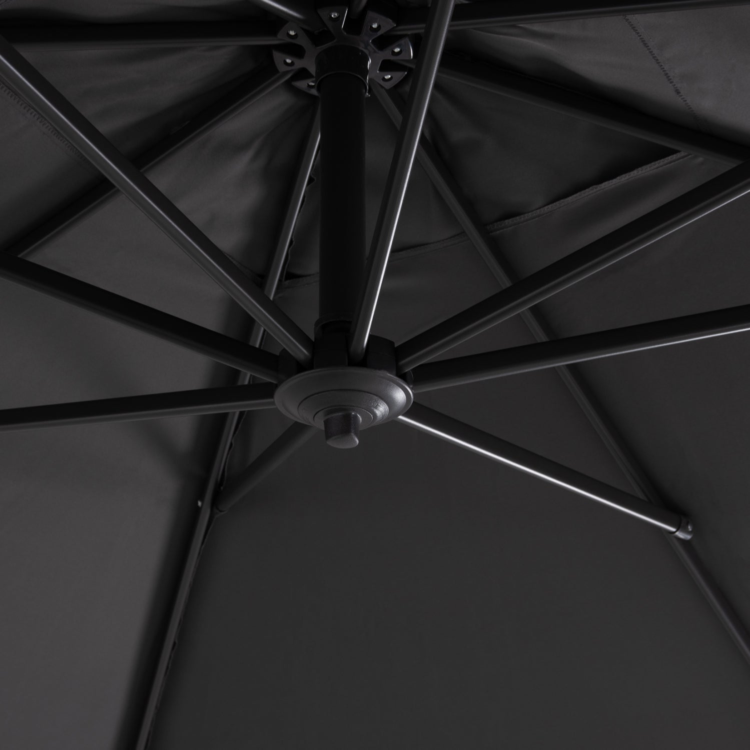 PROFESSIONAL UMBRELLA 2.7x2.7m WITH WATER BASE JAVANTE HM10857.01 GREY ALUM. & SHADE