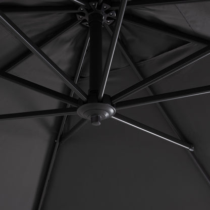 PROFESSIONAL UMBRELLA 2.7x2.7m WITH WATER BASE JAVANTE HM10857.01 GREY ALUM. & SHADE