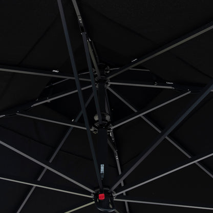 PROFESSIONAL UMBRELLA ALU TELESCOPIC HM6031.03 4x4x2,95-4Μ WITH BLACK ACRYLIC CLOTH