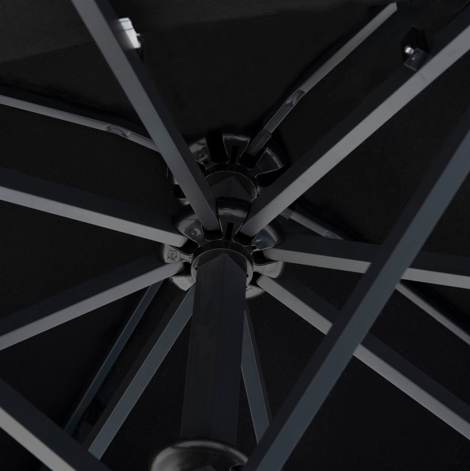 PROFESSIONAL UMBRELLA ALU TELESCOPIC HM6031.03 4x4x2,95-4Μ WITH BLACK ACRYLIC CLOTH